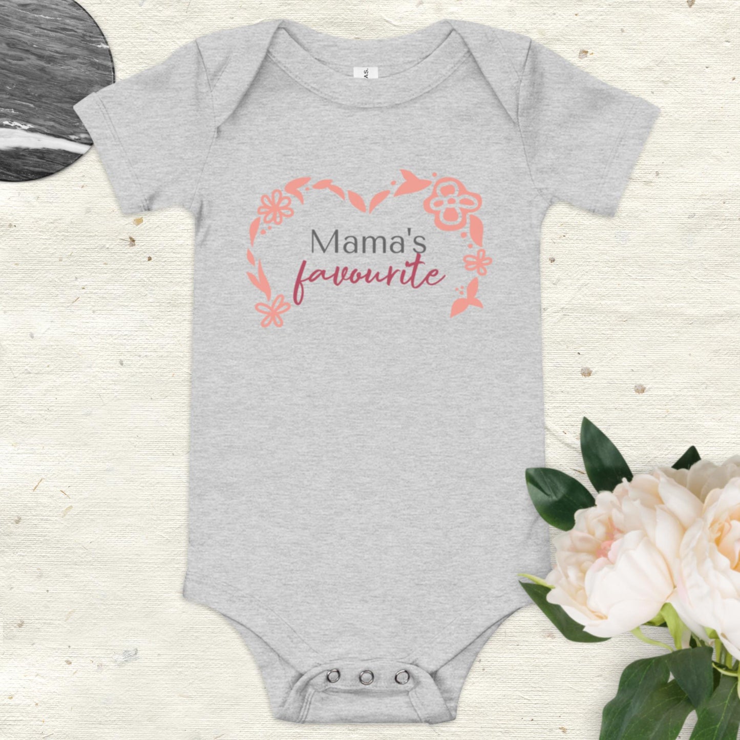 Baby short sleeve one piece Mama's favourite