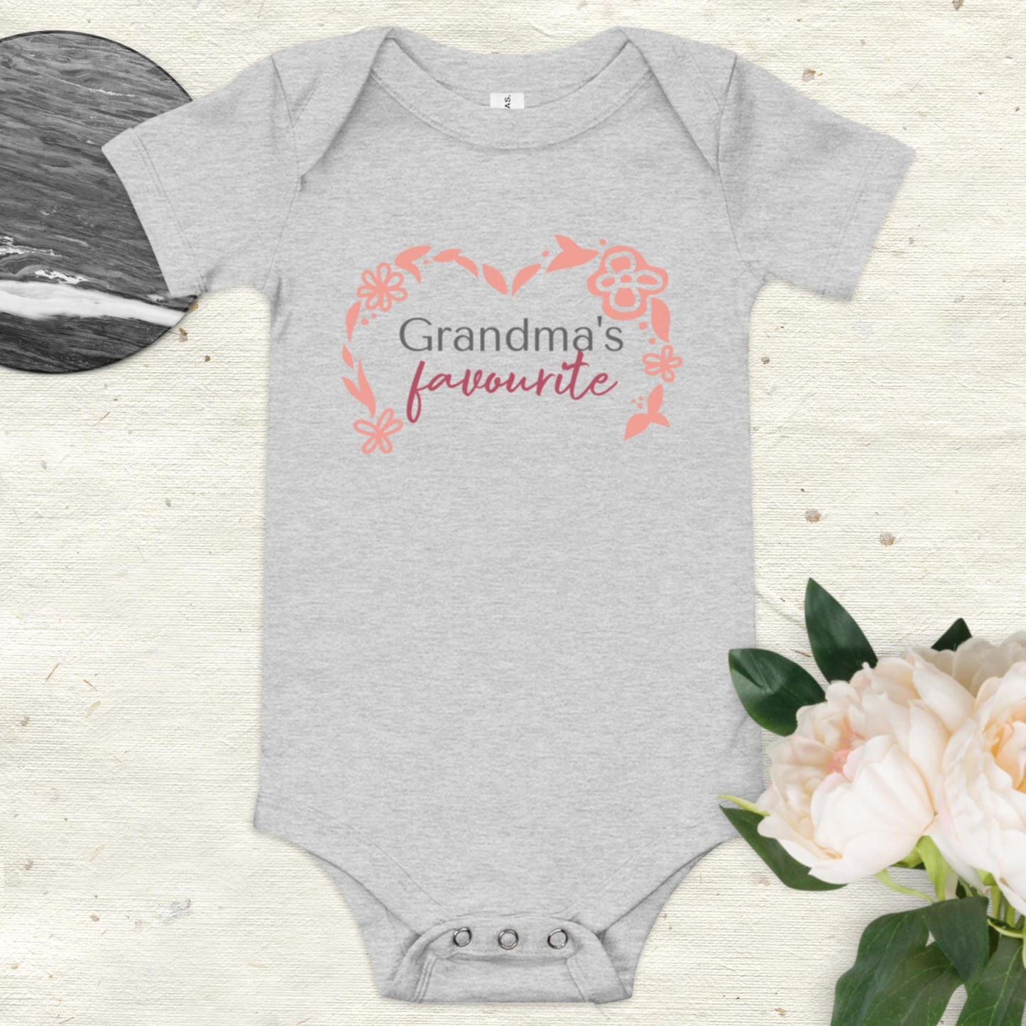 Baby short sleeve one piece Grandma's favourite