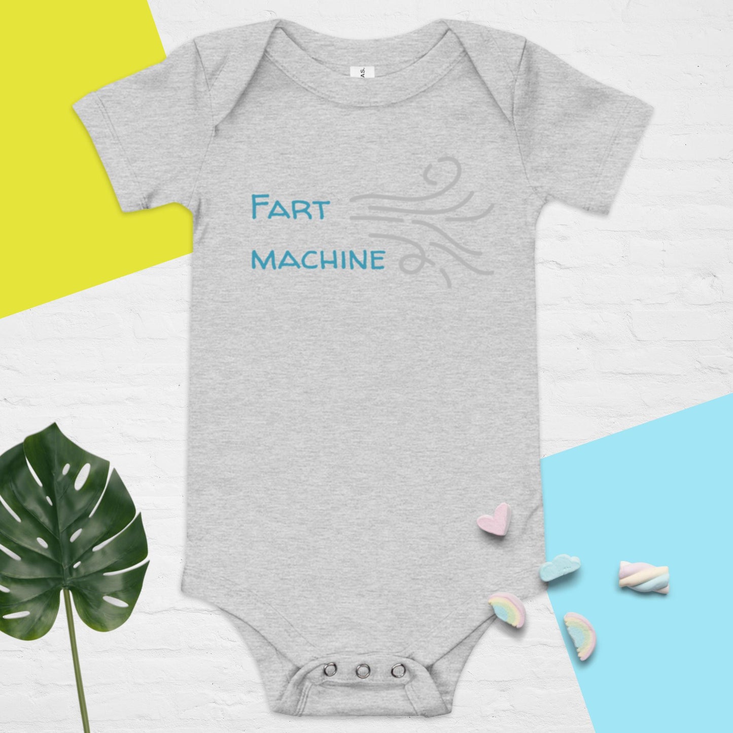 Baby short sleeve one piece fart machine