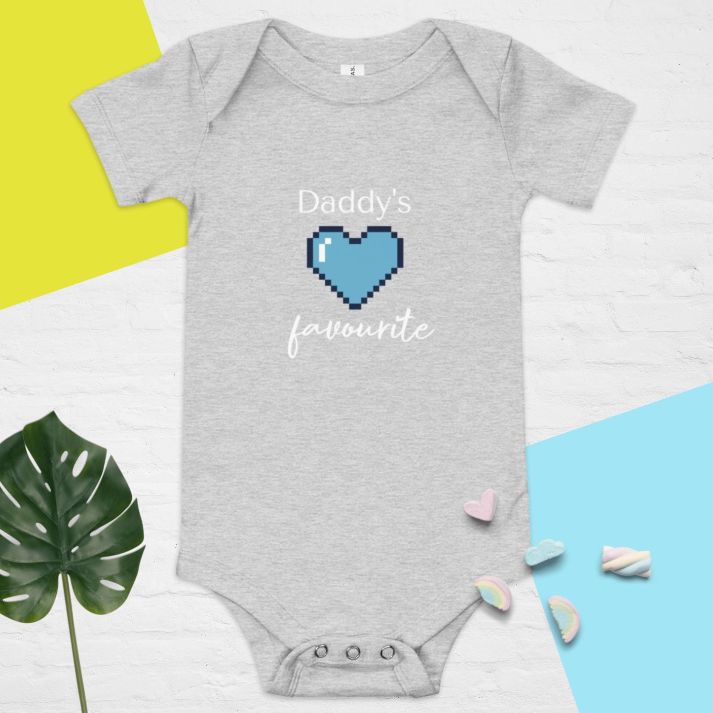 Baby short sleeve one piece Daddy's favourite heart