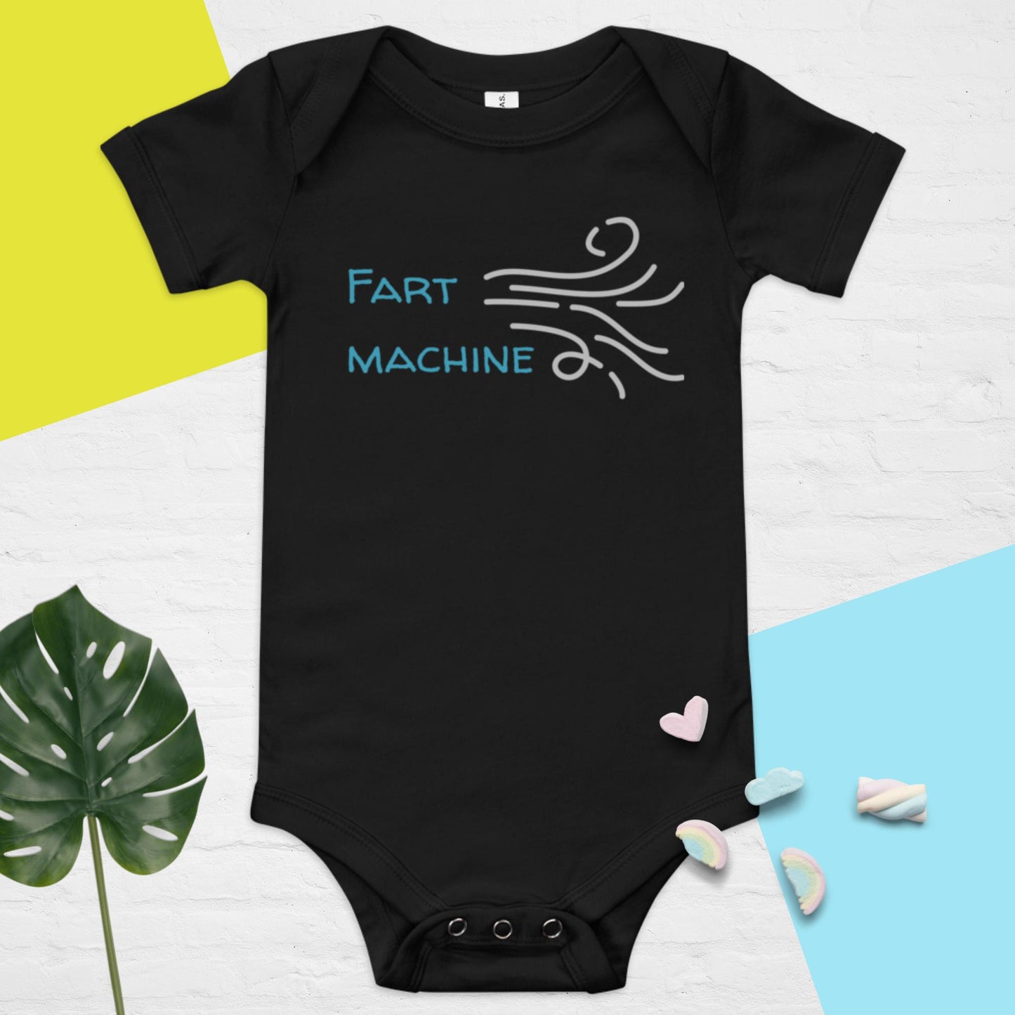 Baby short sleeve one piece fart machine