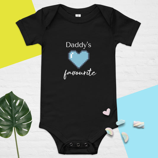 Baby short sleeve one piece Daddy's favourite heart