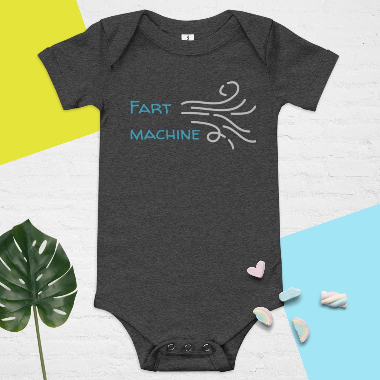 Baby short sleeve one piece fart machine