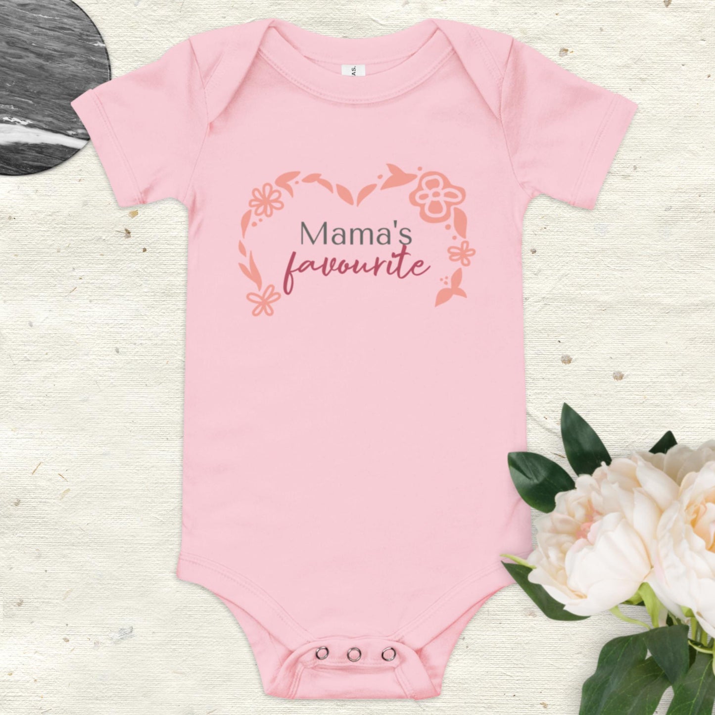 Baby short sleeve one piece Mama's favourite