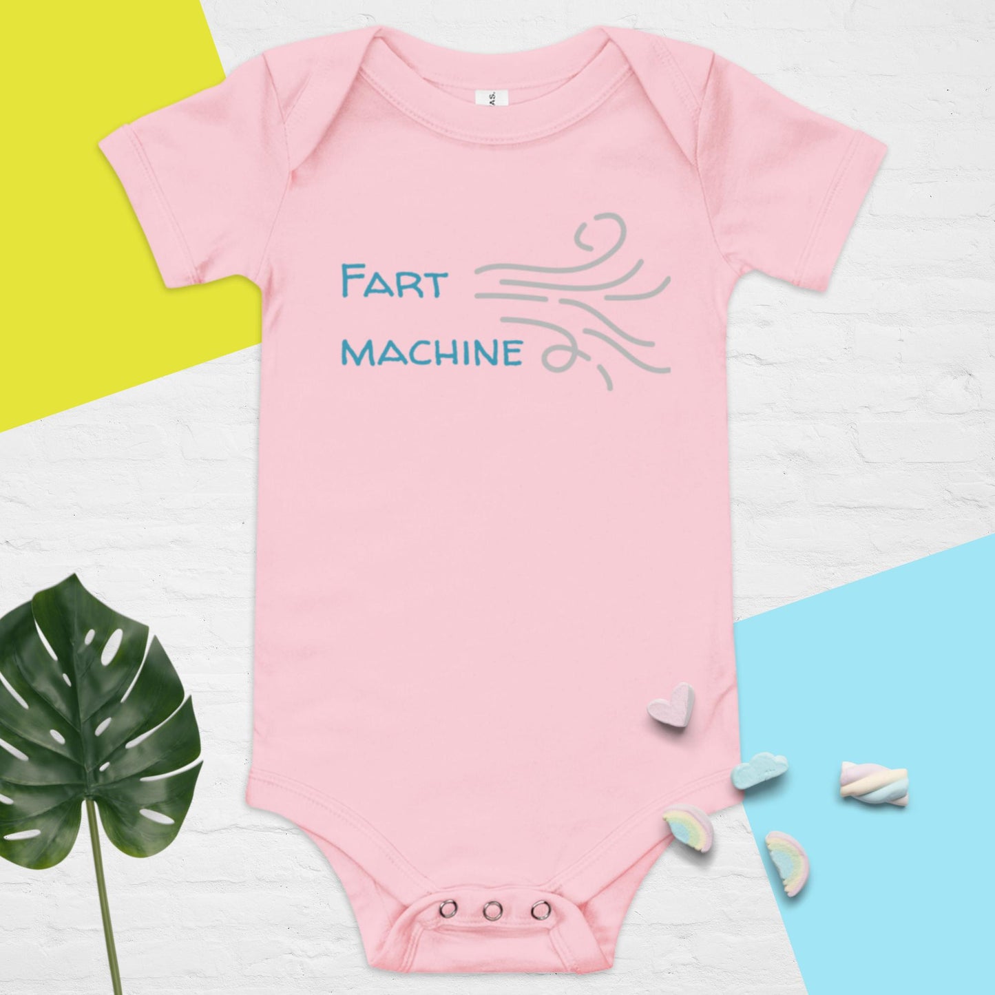 Baby short sleeve one piece fart machine