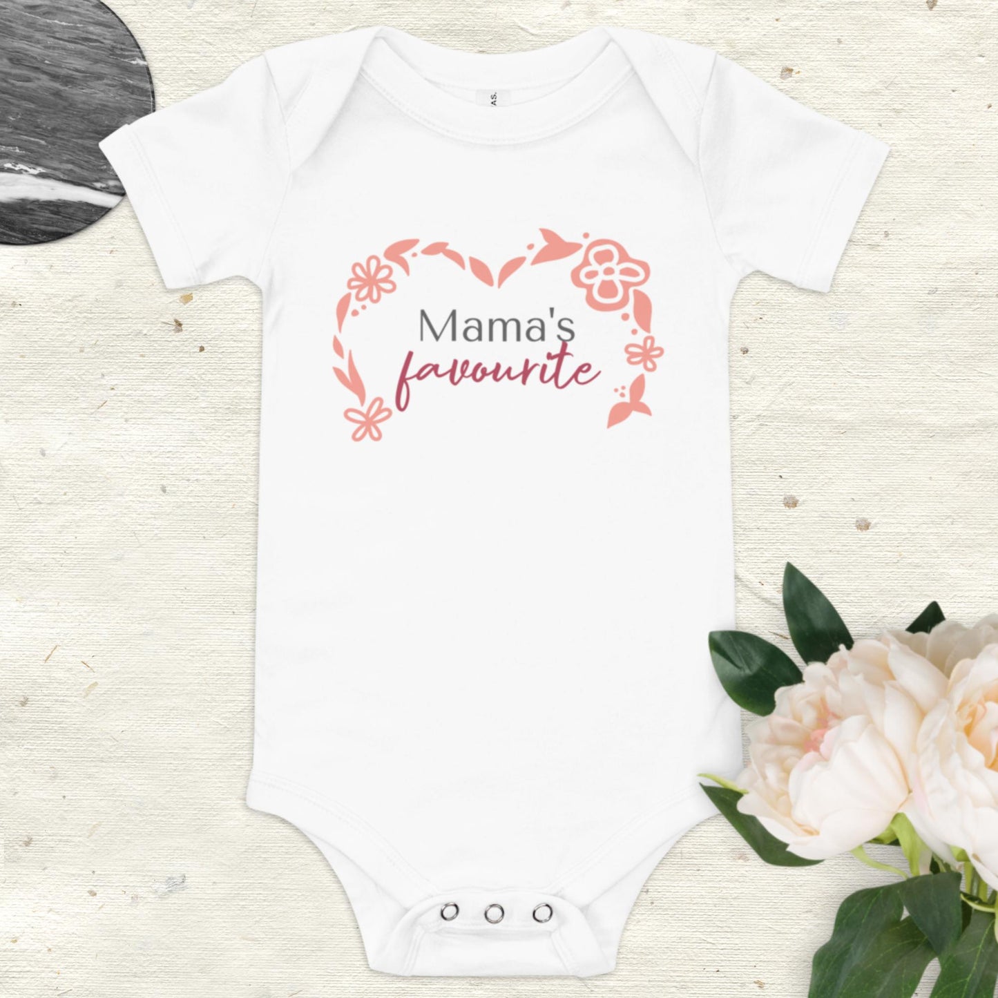 Baby short sleeve one piece Mama's favourite