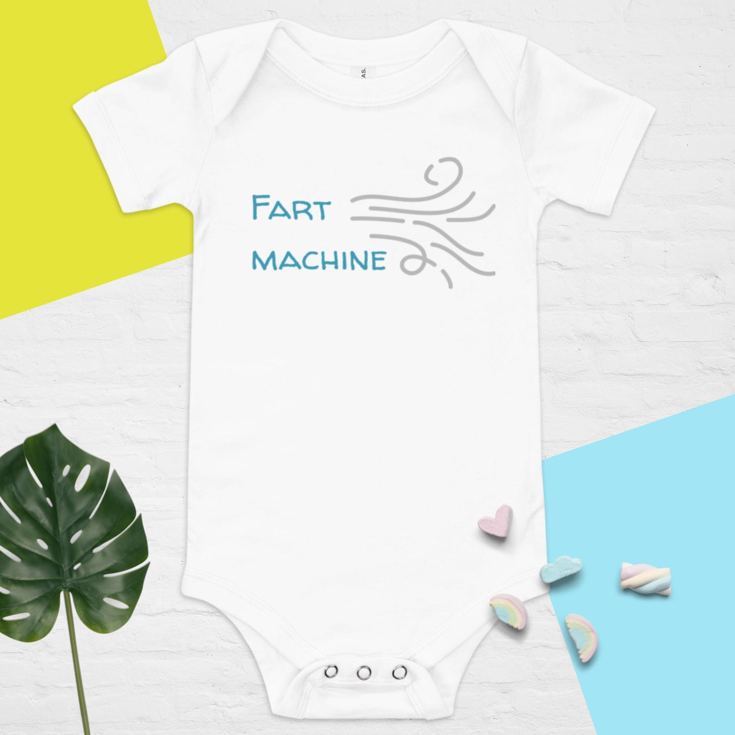 Baby short sleeve one piece fart machine