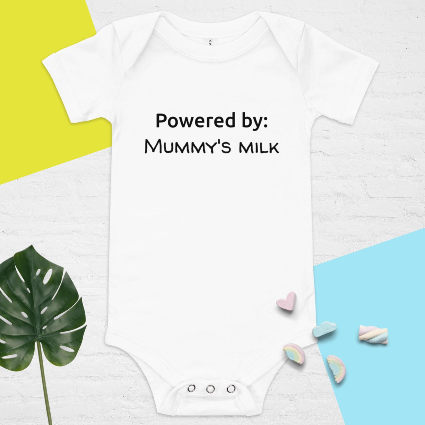 Baby short sleeve one piece Powered by mummy's milk