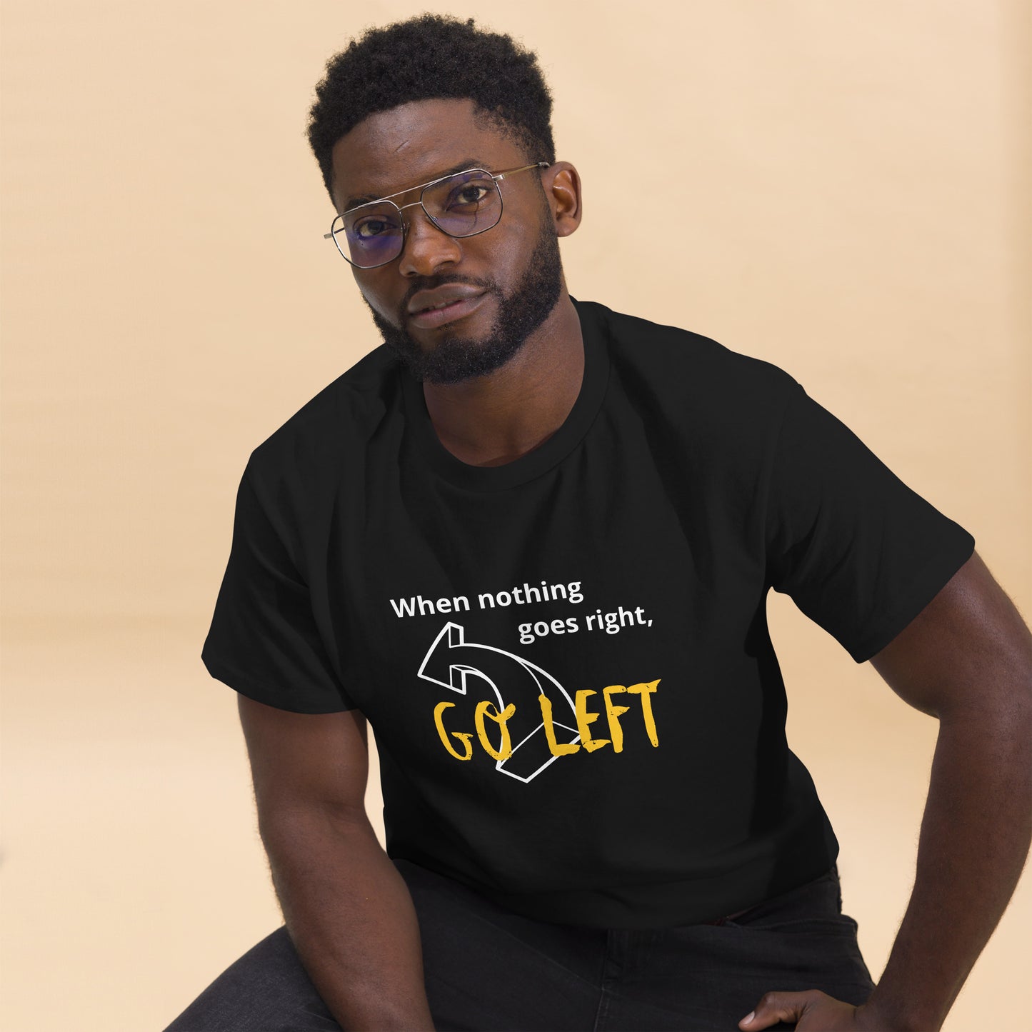 Men's classic tee Go left yellow