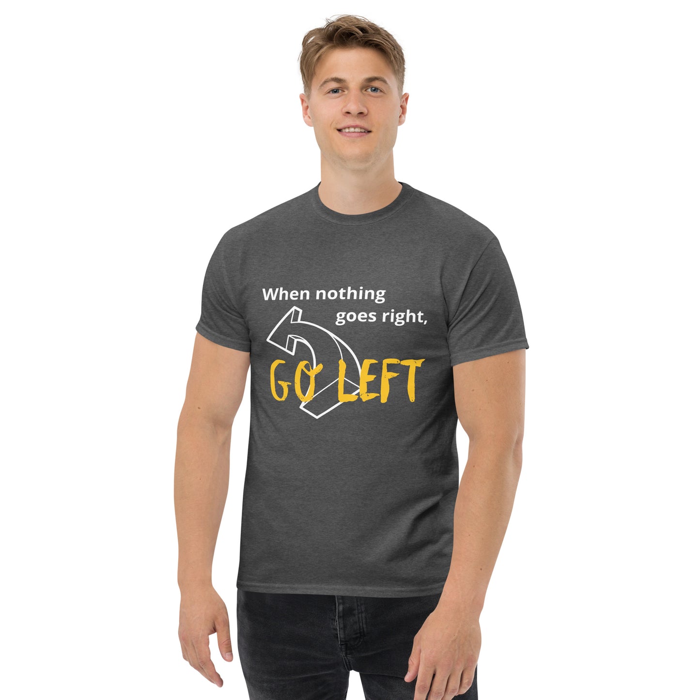 Men's classic tee Go left yellow