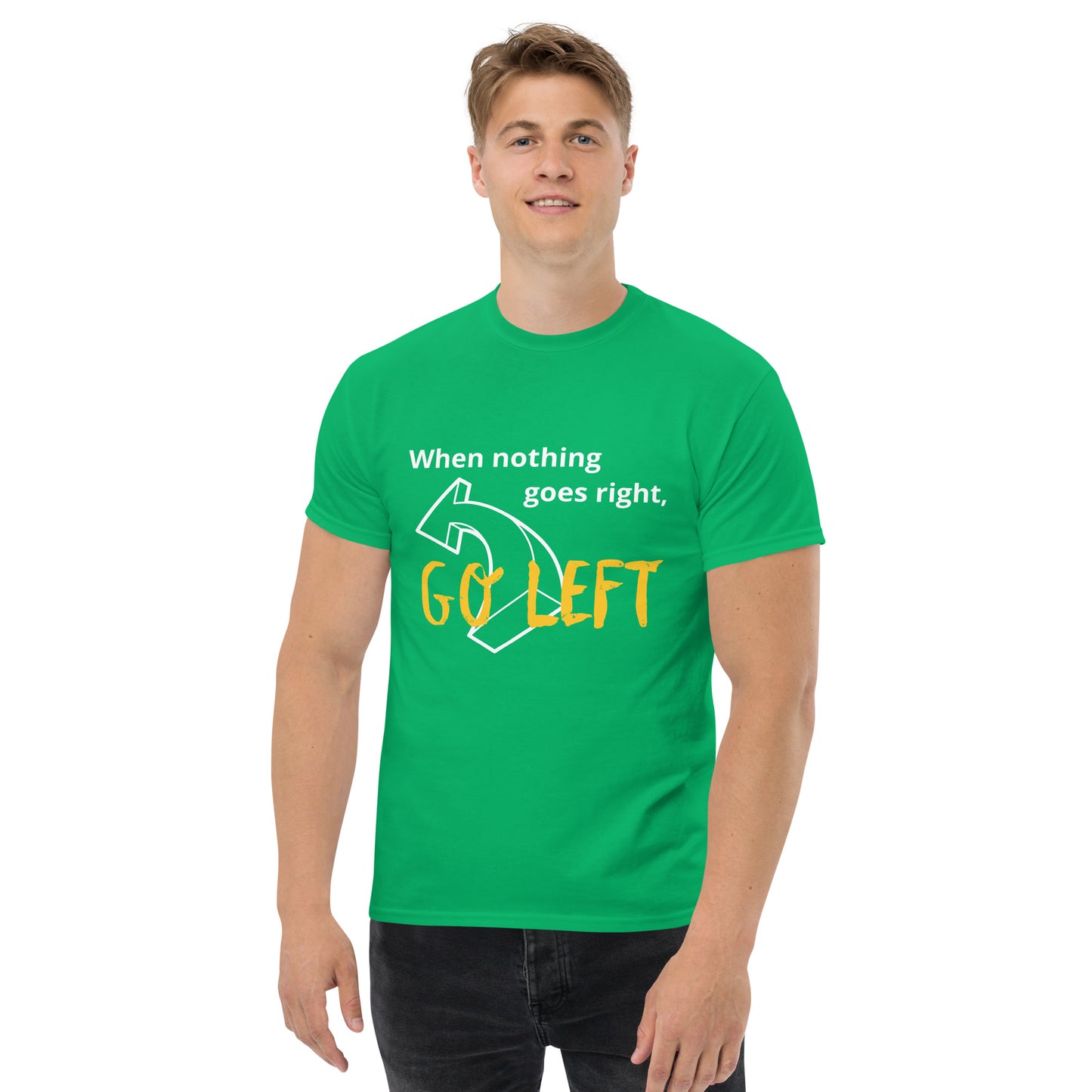 Men's classic tee Go left yellow