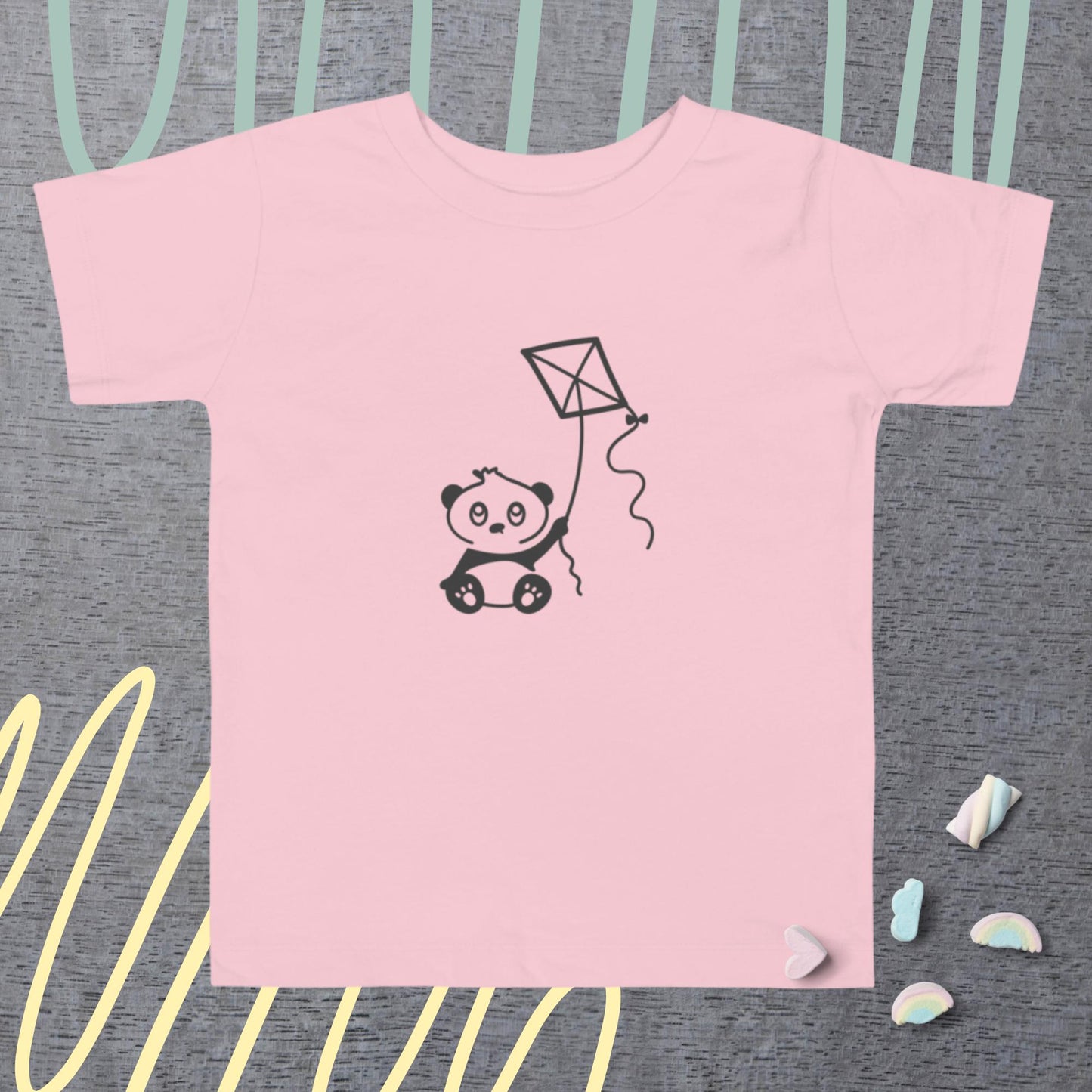 Toddler Short Sleeve Tee panda kite