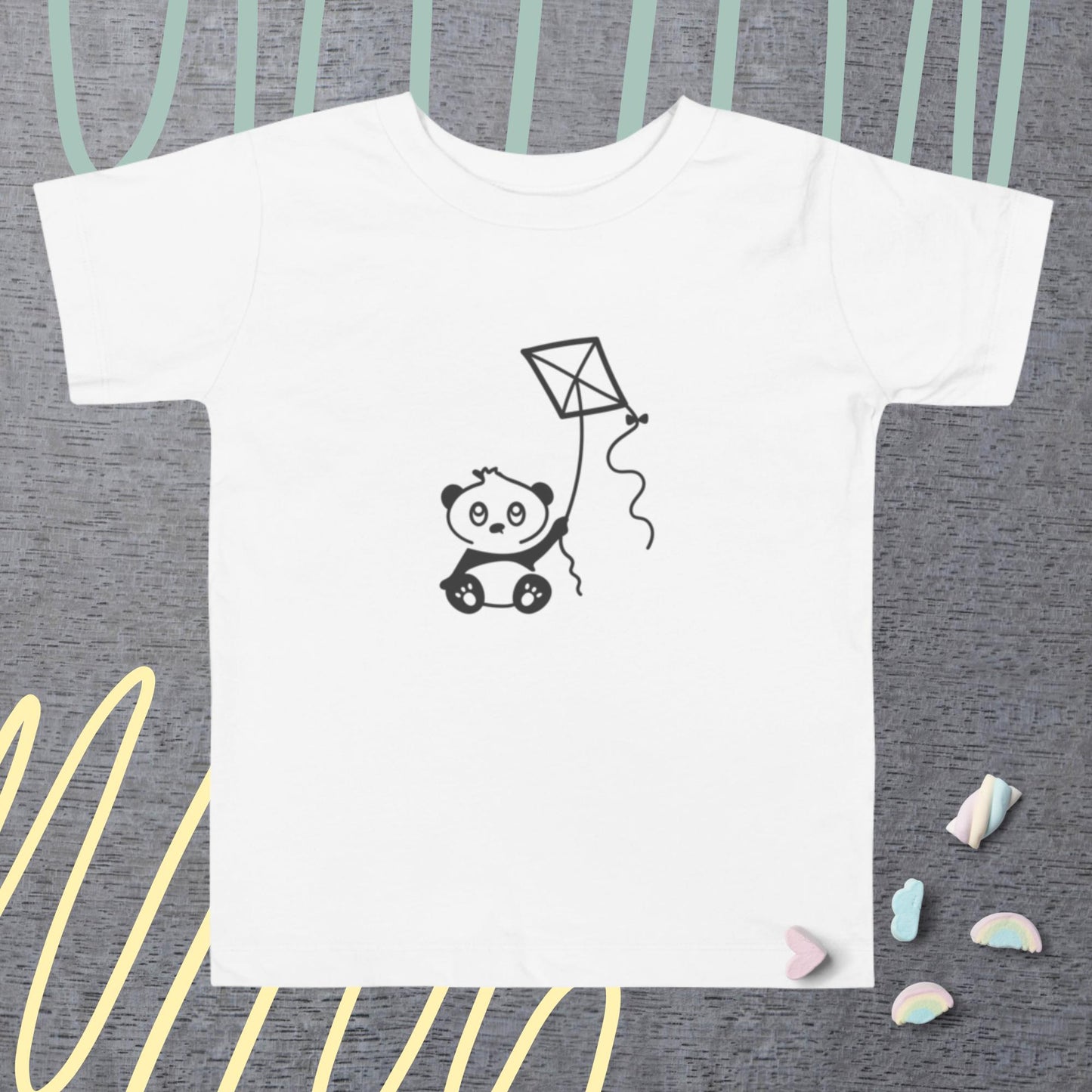 Toddler Short Sleeve Tee panda kite