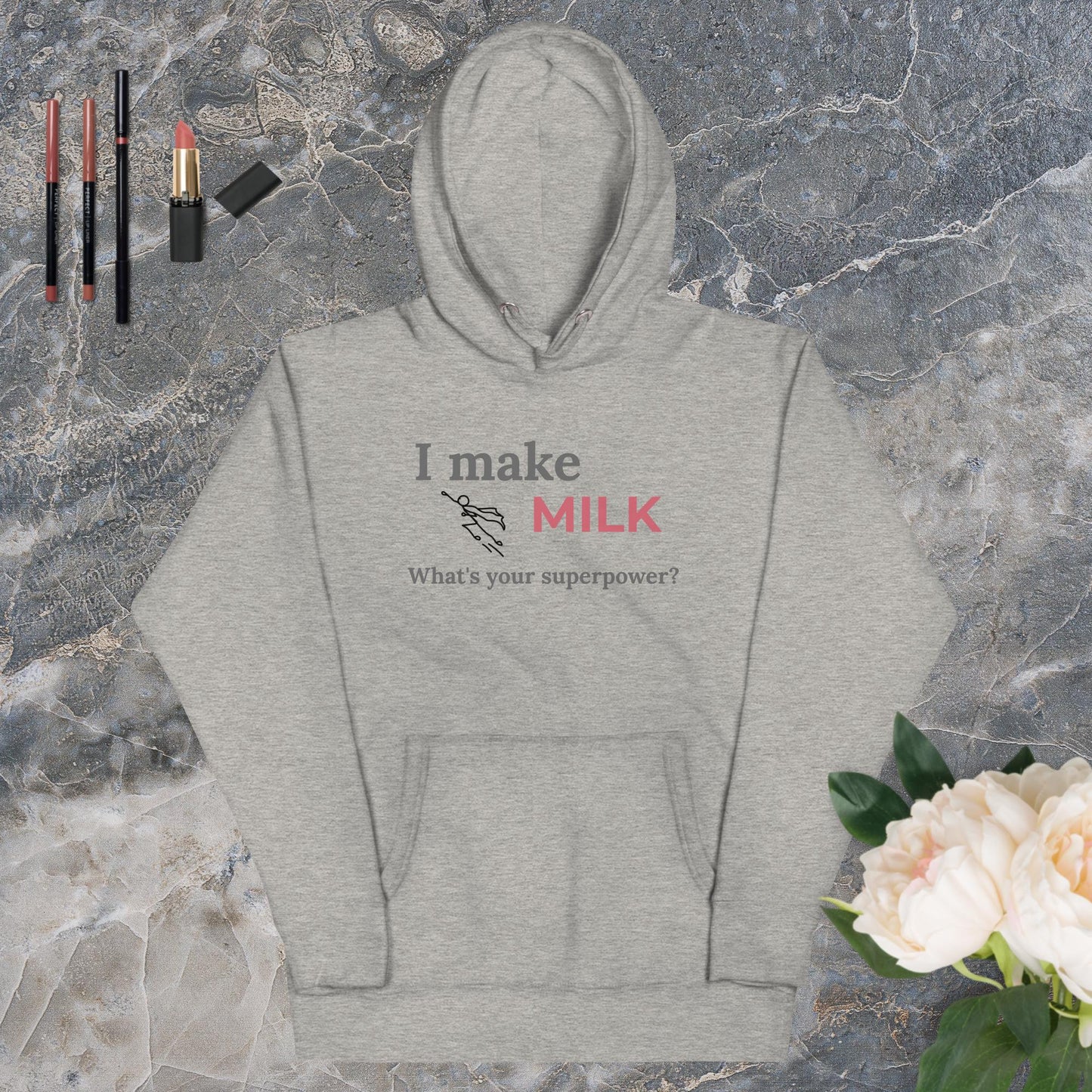 Unisex Hoodie Milk Superpower light