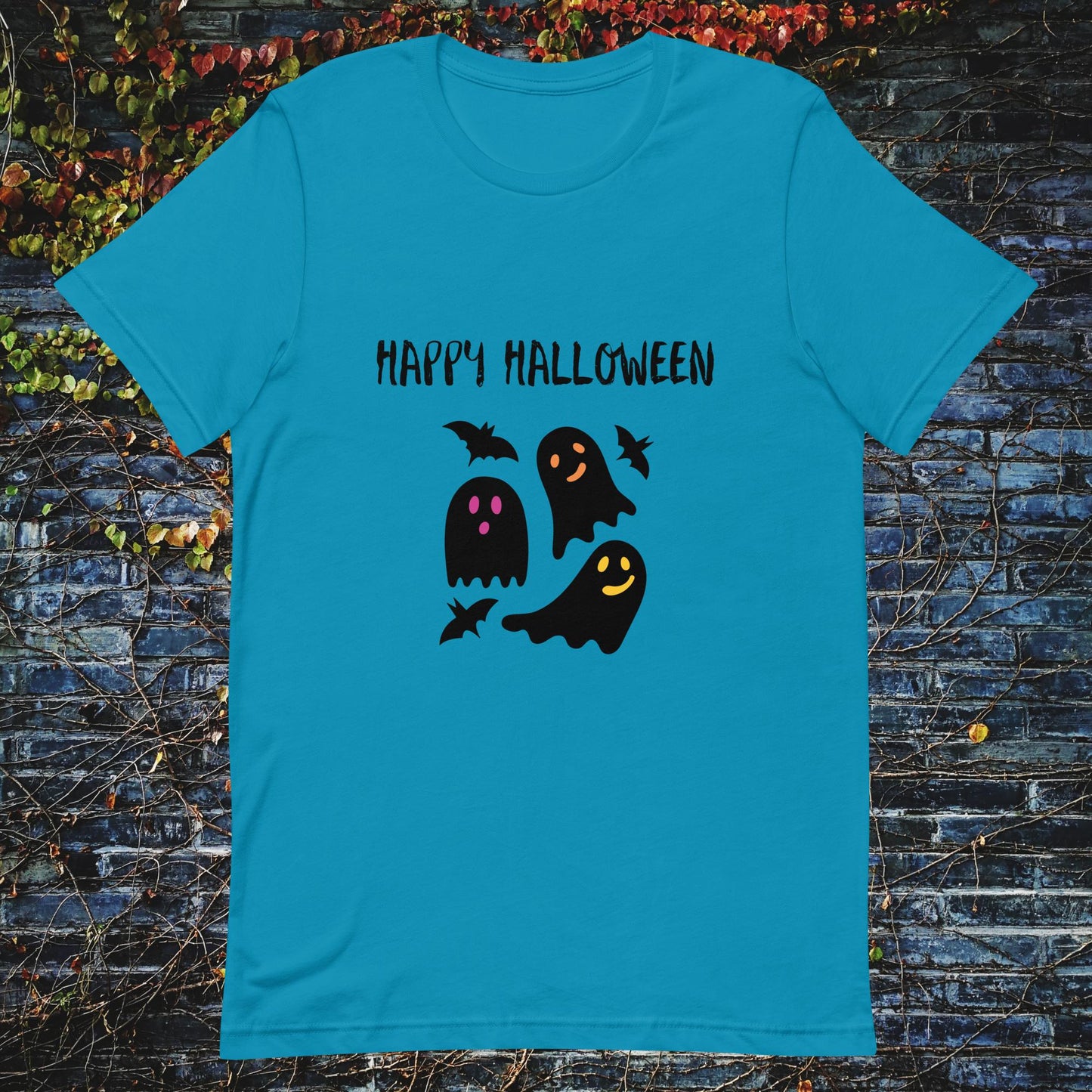 Unisex t-shirt Happy Halloween ghosts bats