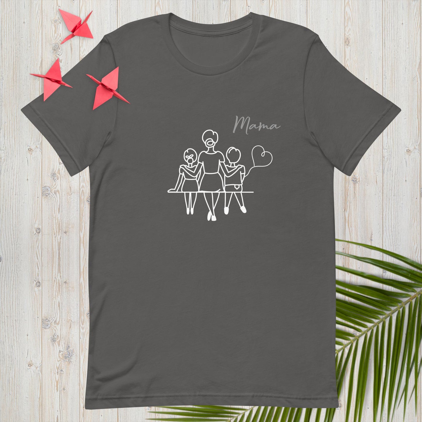 Unisex t-shirt Mama line art girl & boy