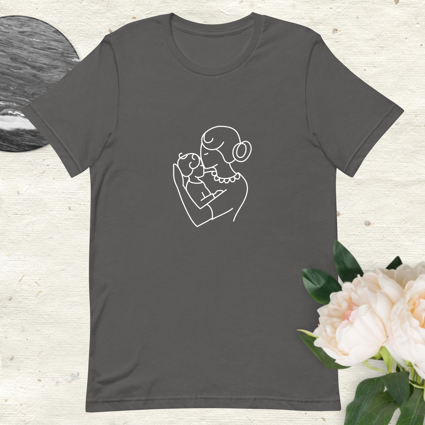 Unisex t-shirt line art mama baby