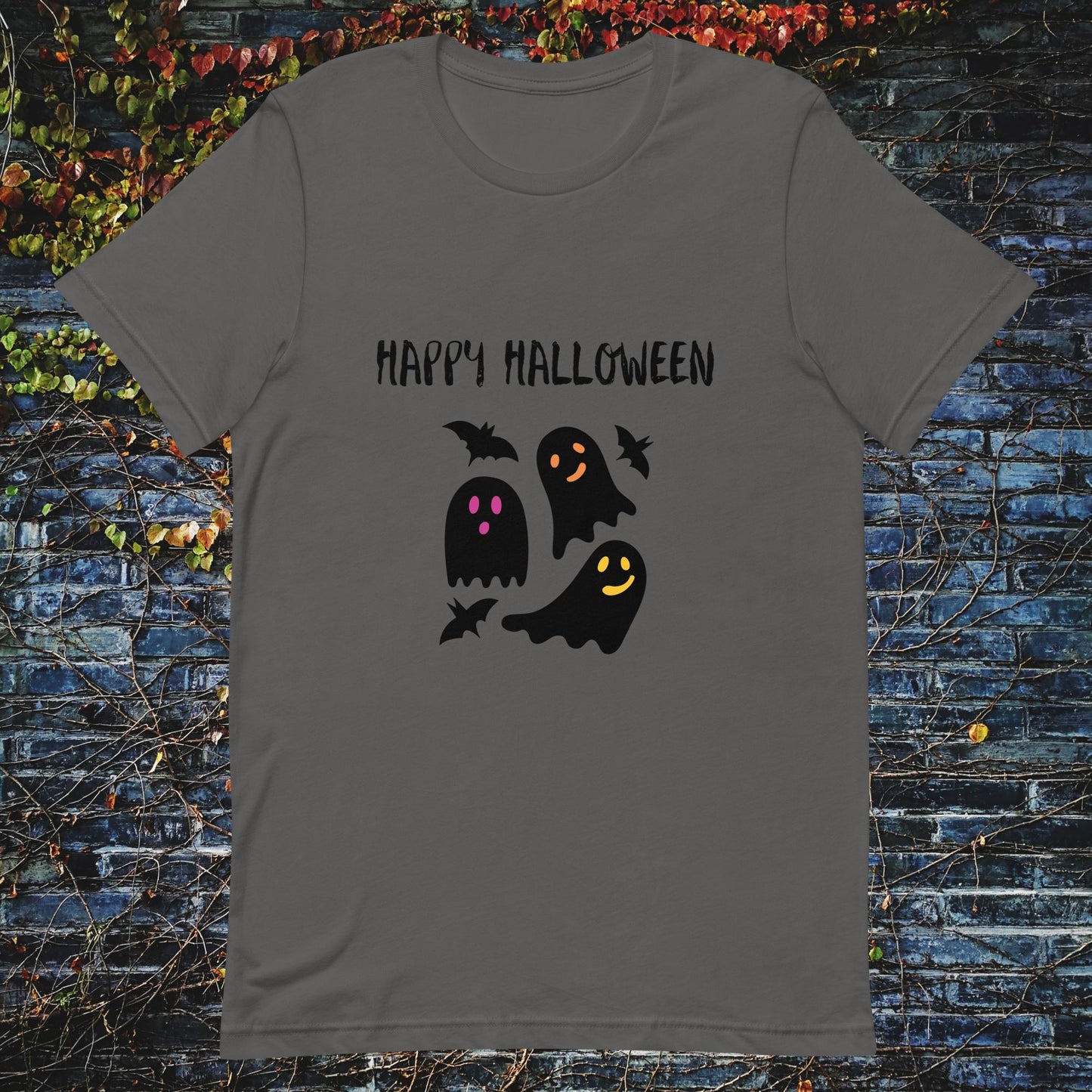 Unisex t-shirt Happy Halloween ghosts bats