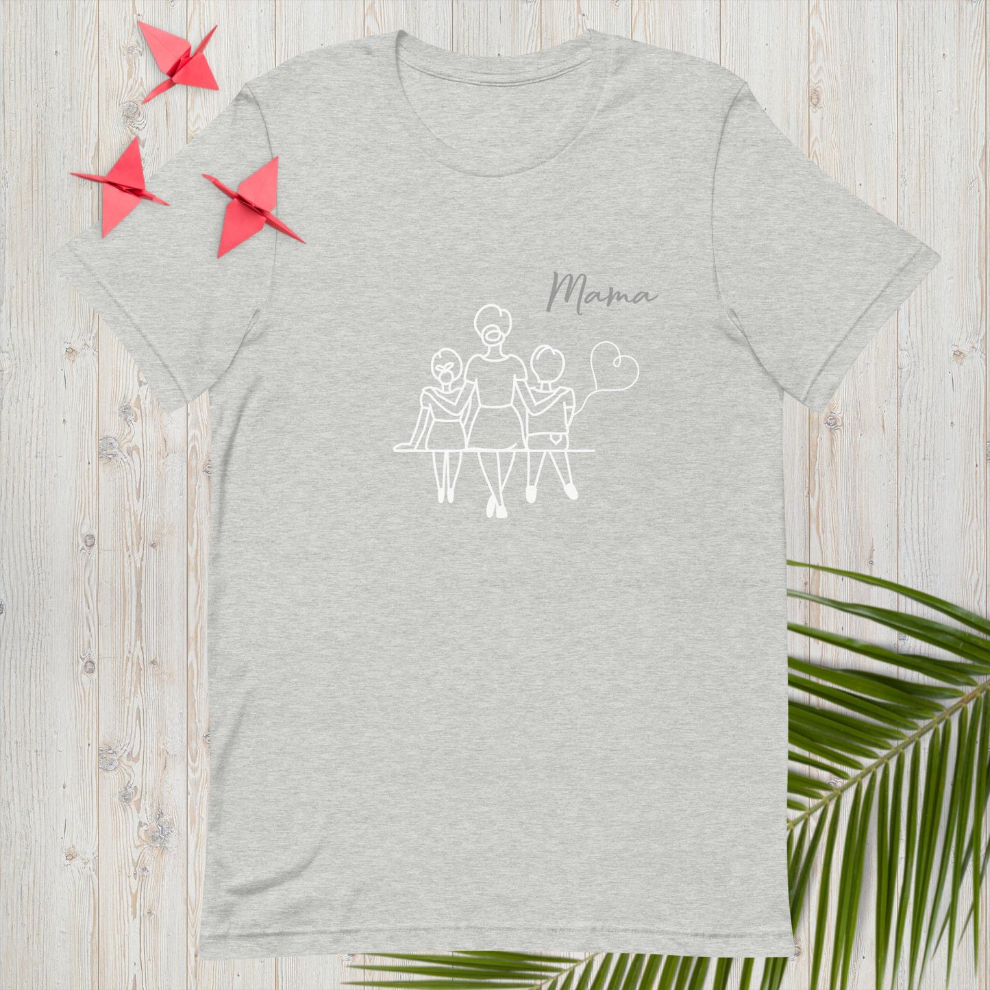 Unisex t-shirt Mama line art girl & boy