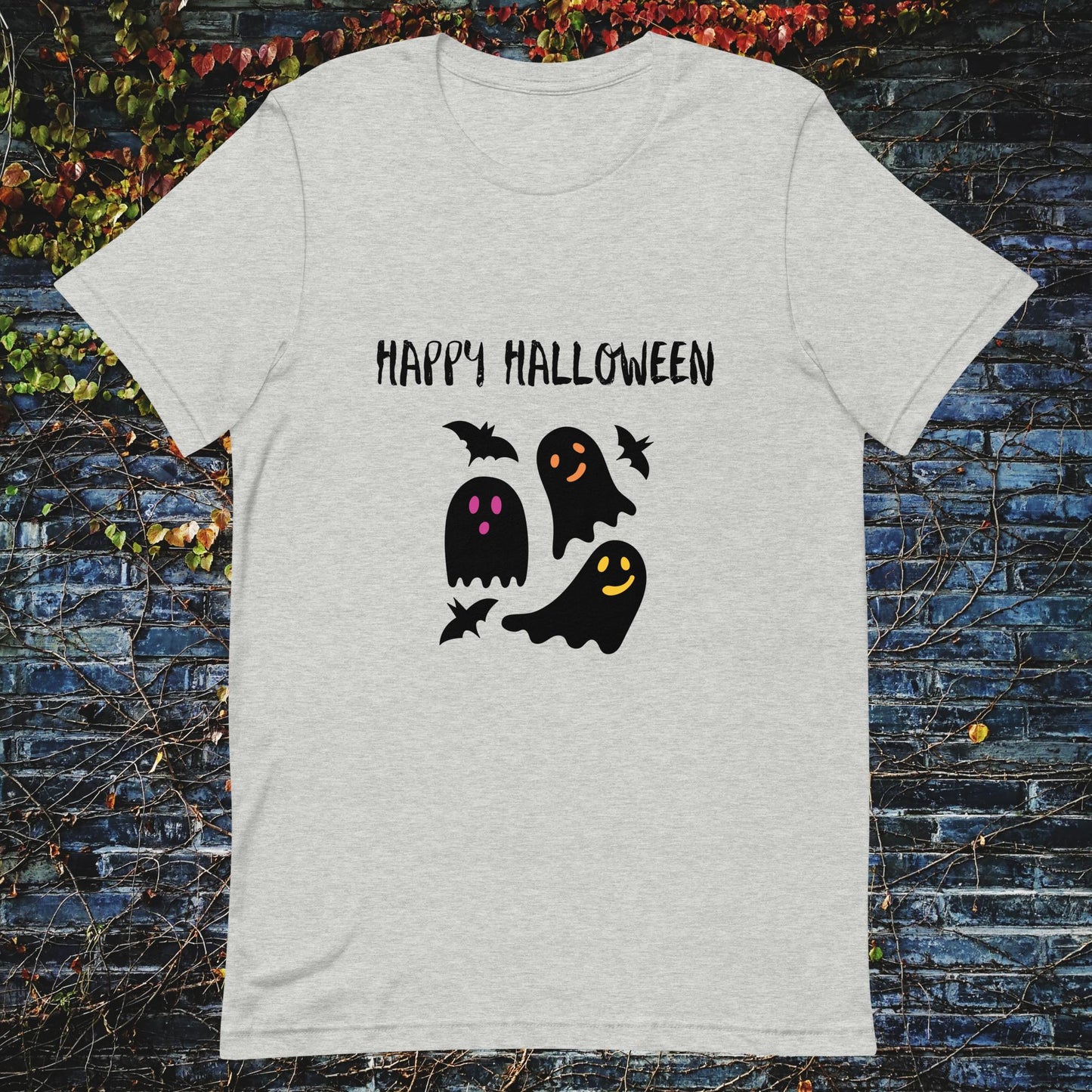 Unisex t-shirt Happy Halloween ghosts bats