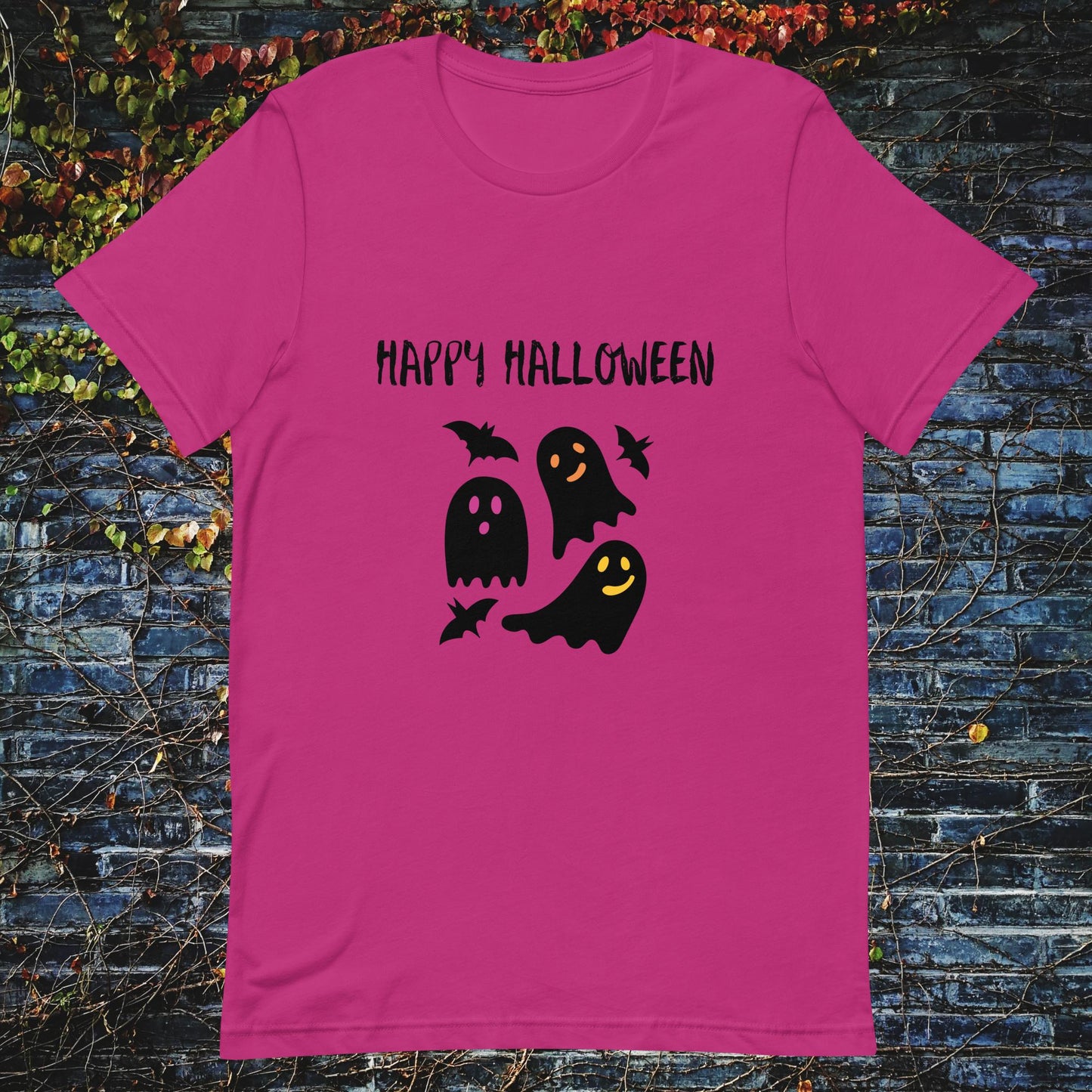 Unisex t-shirt Happy Halloween ghosts bats