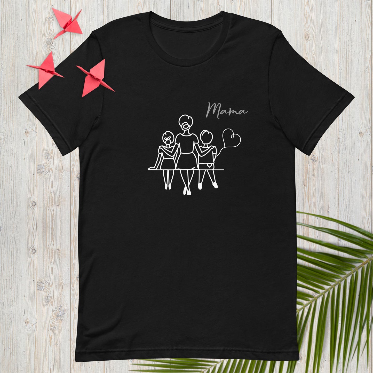 Unisex t-shirt Mama line art girl & boy