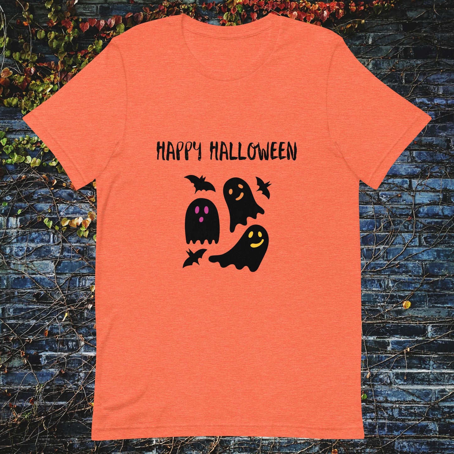 Unisex t-shirt Happy Halloween ghosts bats