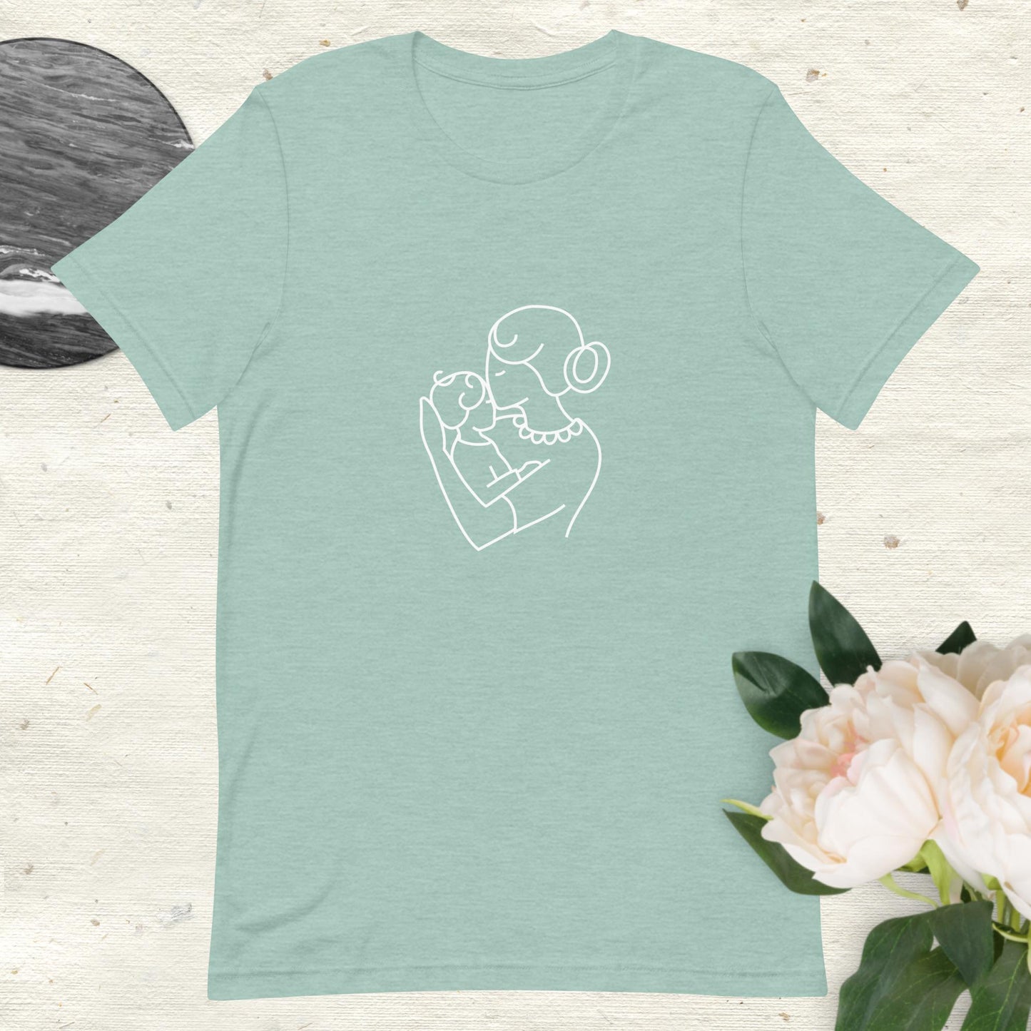 Unisex t-shirt line art mama baby