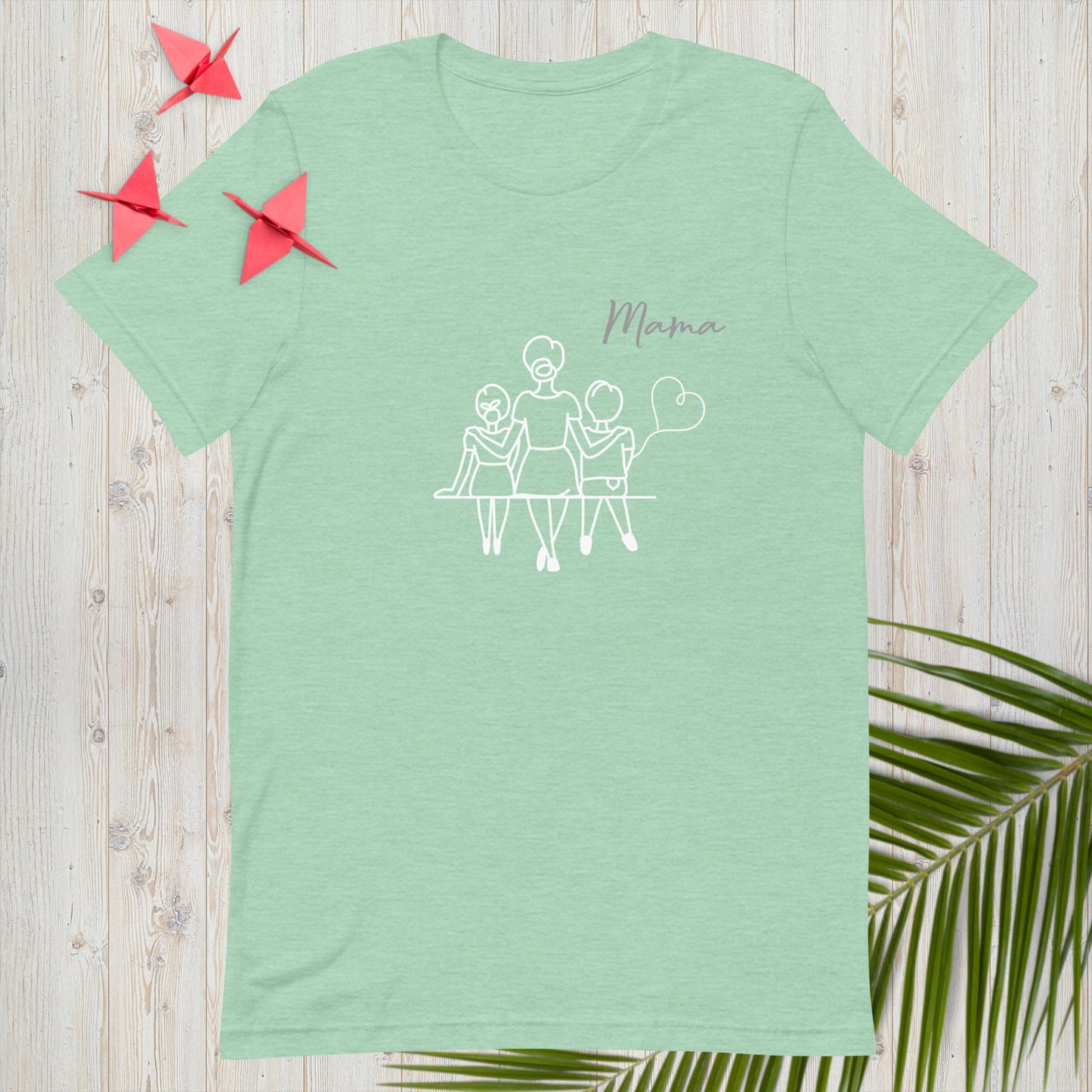 Unisex t-shirt Mama line art girl & boy