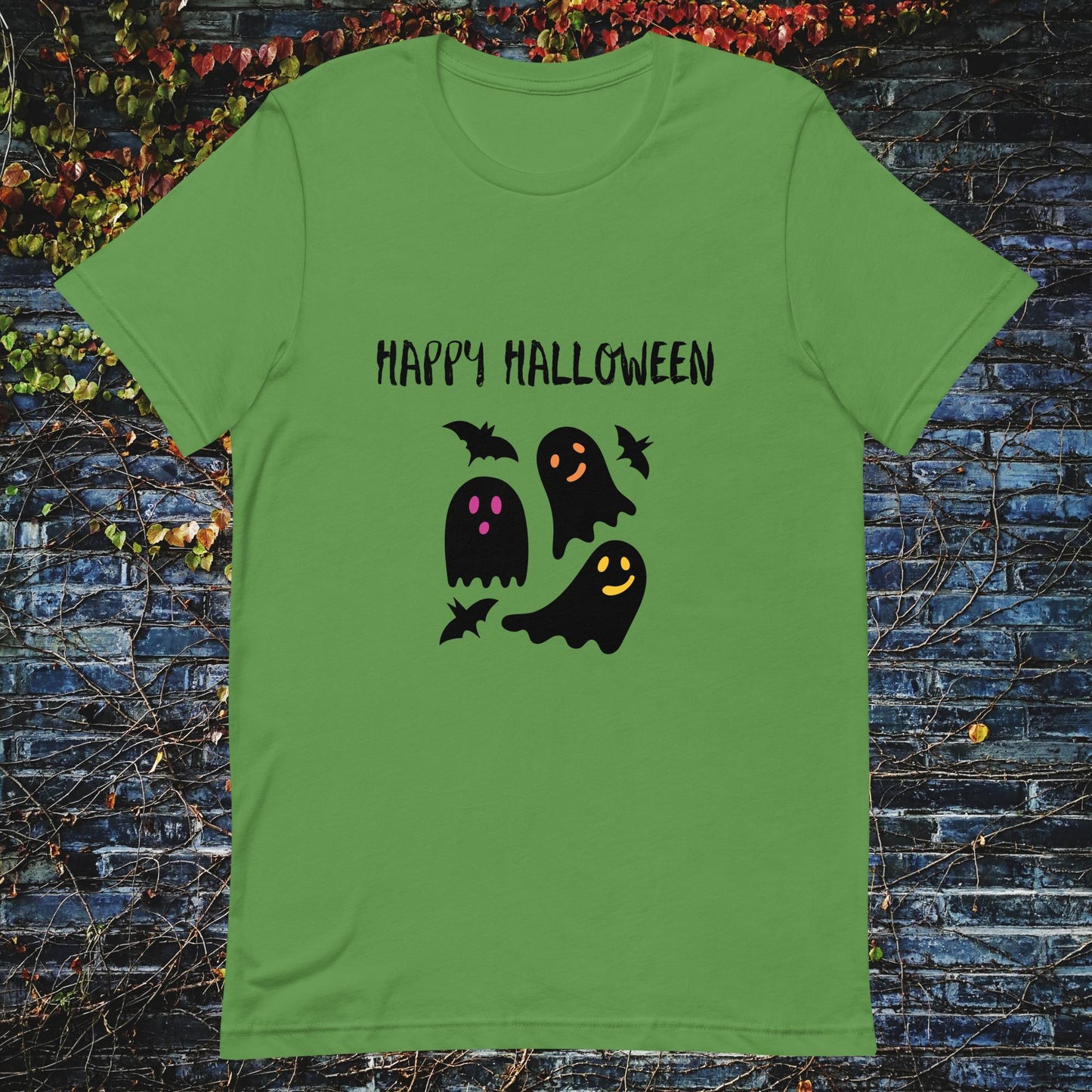 Unisex t-shirt Happy Halloween ghosts bats