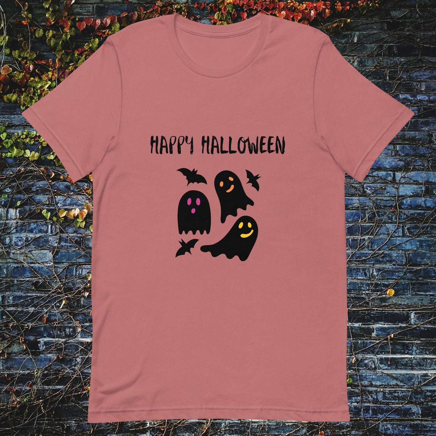 Unisex t-shirt Happy Halloween ghosts bats