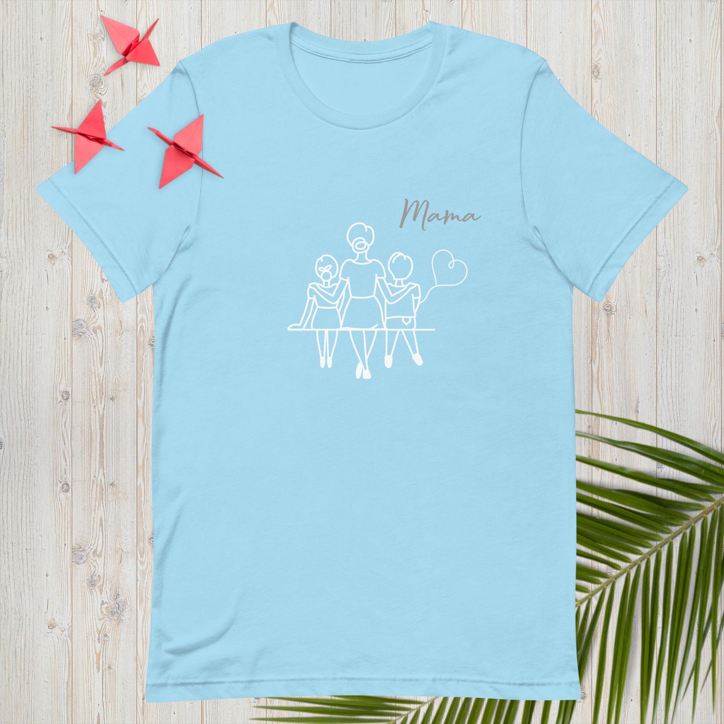 Unisex t-shirt Mama line art girl & boy