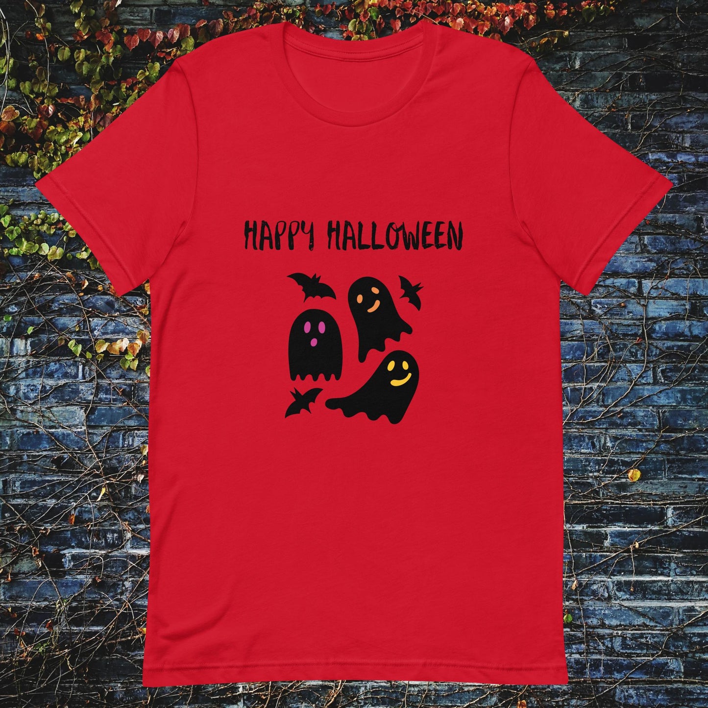 Unisex t-shirt Happy Halloween ghosts bats