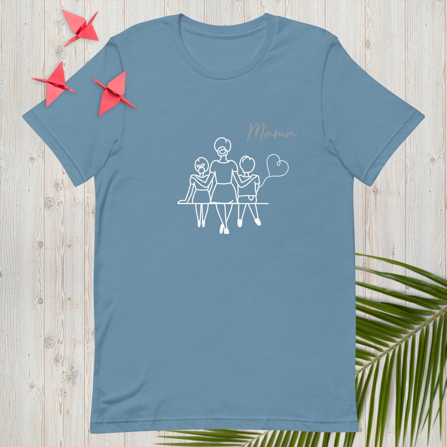 Unisex t-shirt Mama line art girl & boy