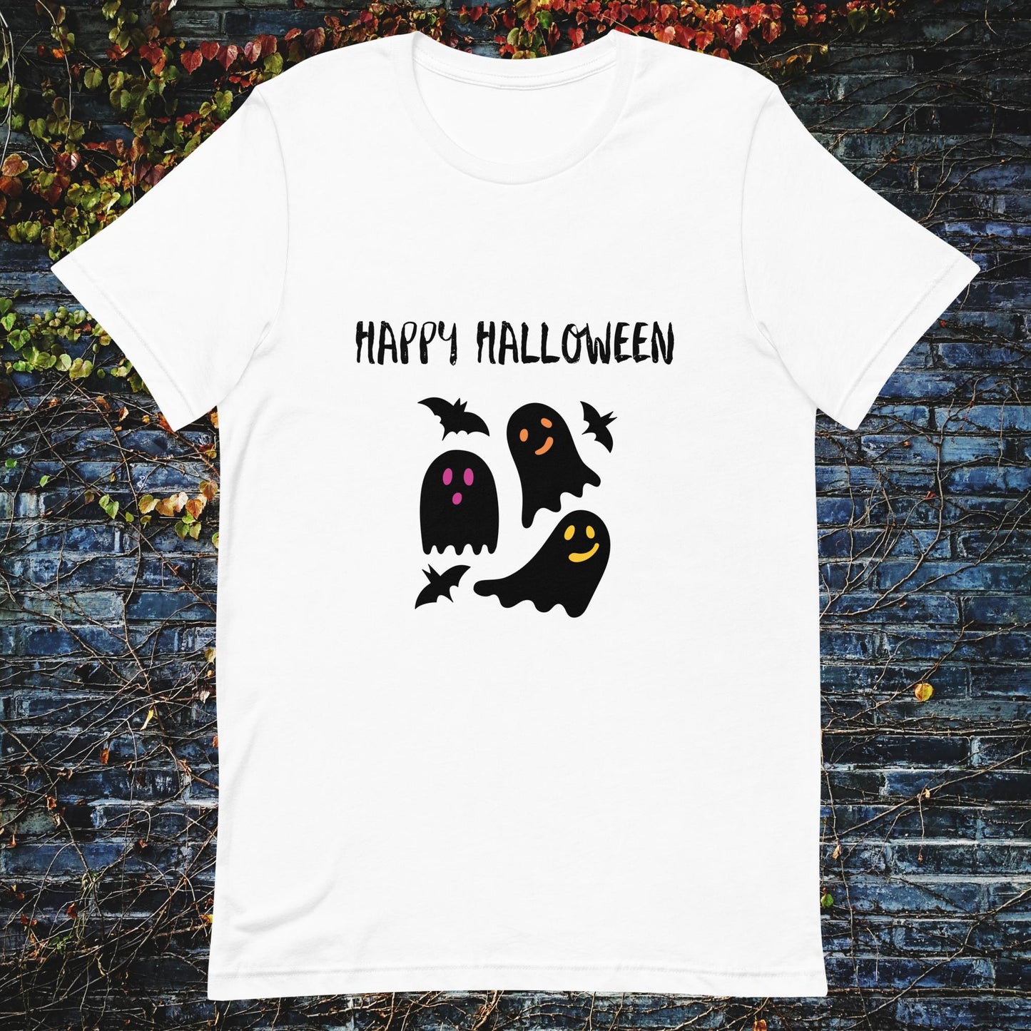 Unisex t-shirt Happy Halloween ghosts bats