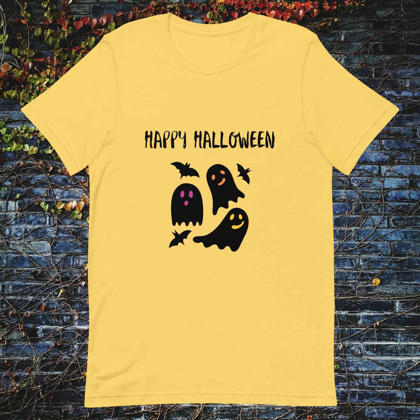 Unisex t-shirt Happy Halloween ghosts bats