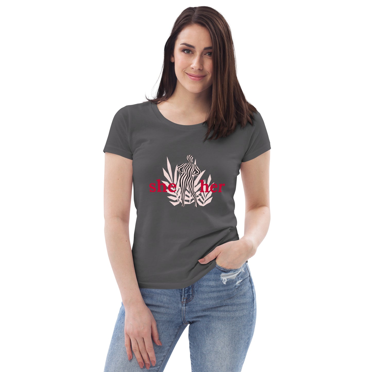 Women's fitted eco tee she/her shape