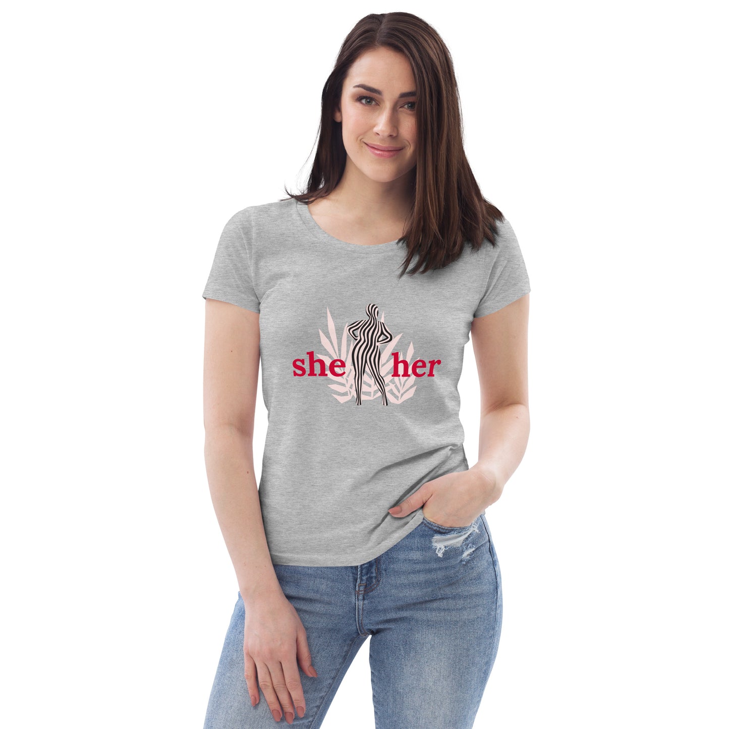 Women's fitted eco tee she/her shape