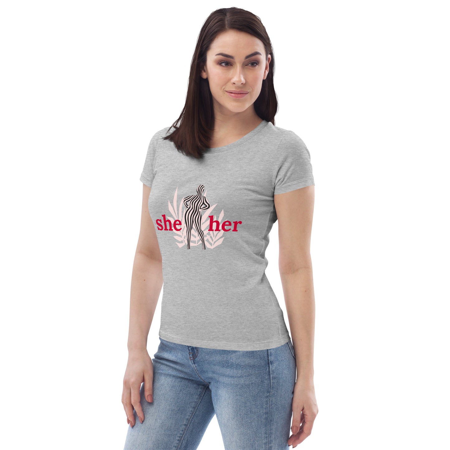 Women's fitted eco tee she/her shape