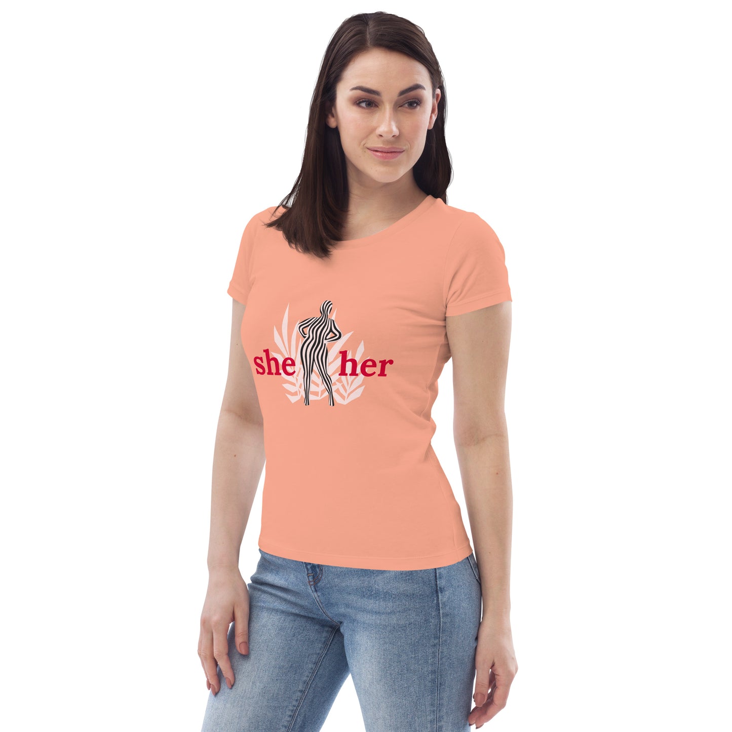 Women's fitted eco tee she/her shape