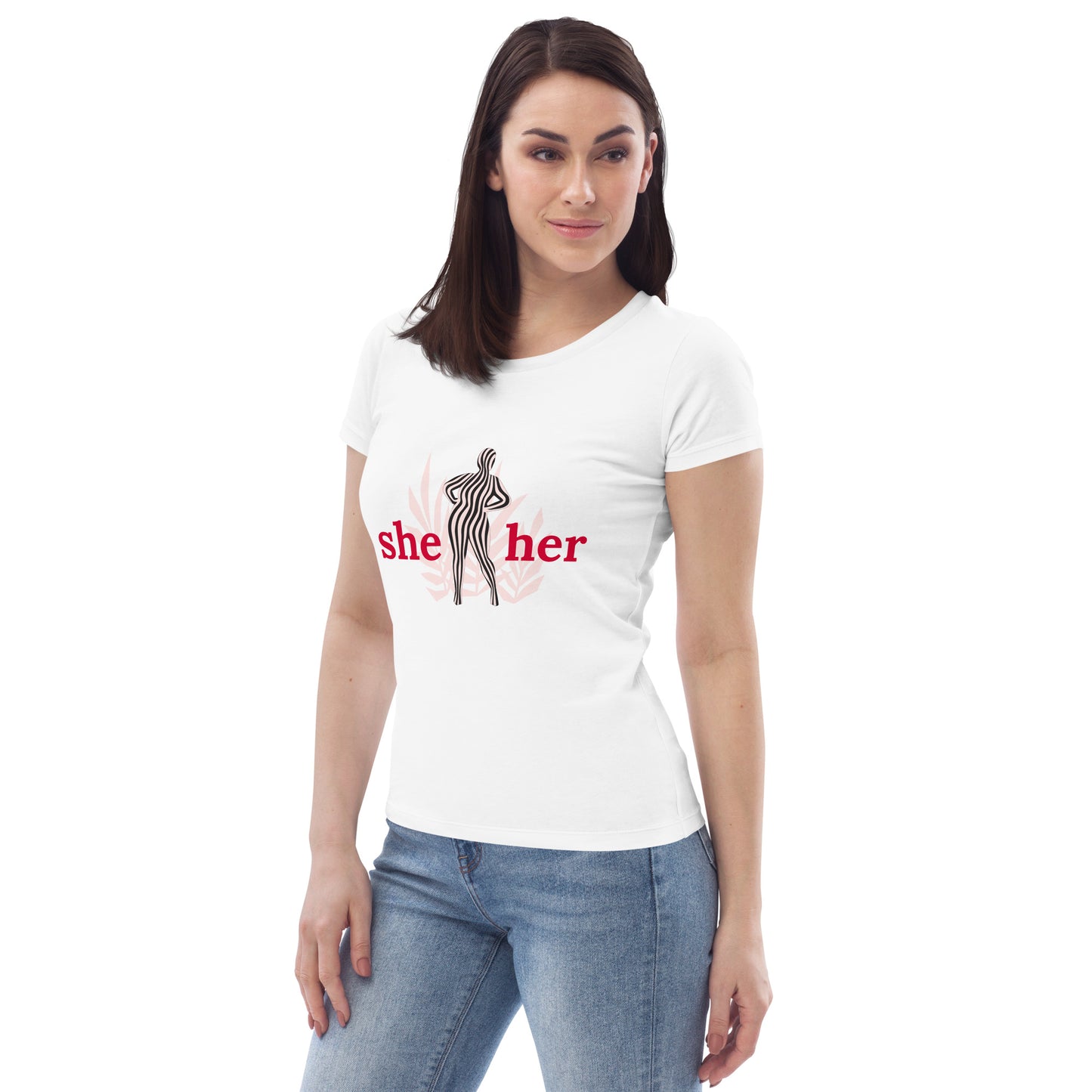 Women's fitted eco tee she/her shape